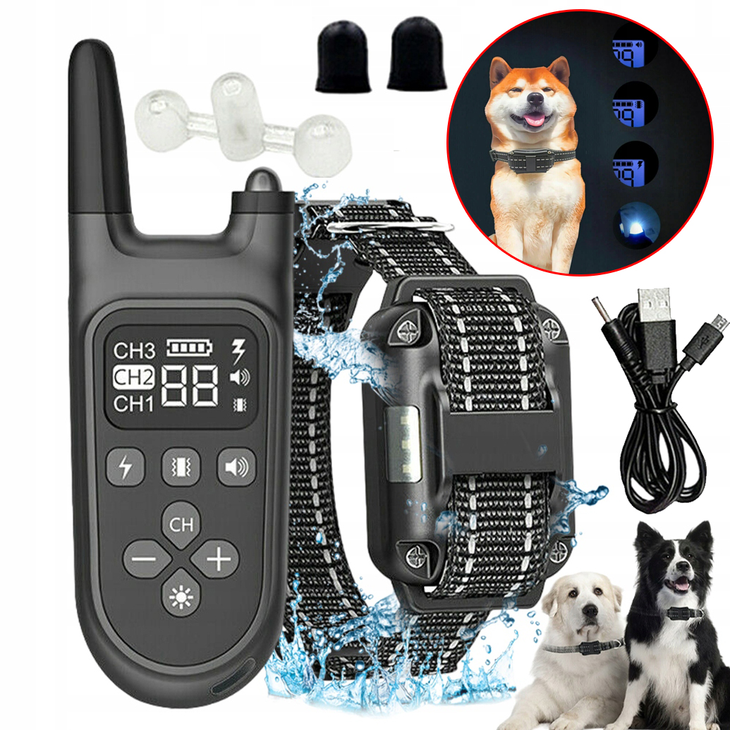 Levně Elektrický Výcvikový Obojek Pro Psa S Dálkovým Ovládáním A Dosahem 800 M Led