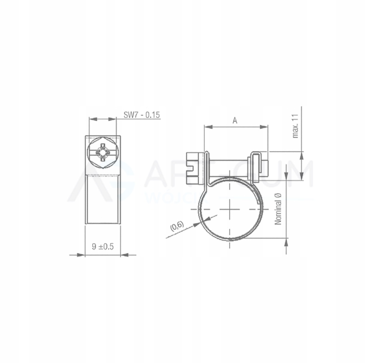 Opaska przewodu paliwa obejma W1 mini GBS 7-9 mm Waga produktu z opakowaniem jednostkowym 0.08 kg