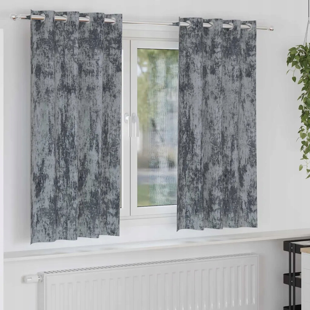 vidaXL Sametové závěsy 2 pcs Stříbrně šedá 175 x 140 cm samet