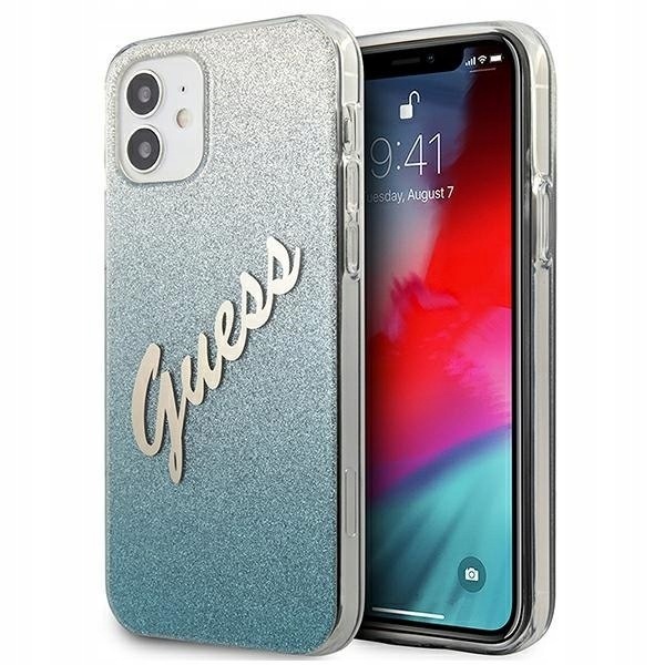 Guess GUHCP12SPCUGLSBL iPhone 12 mini5,4" niebieski/blue hardcase Glit
