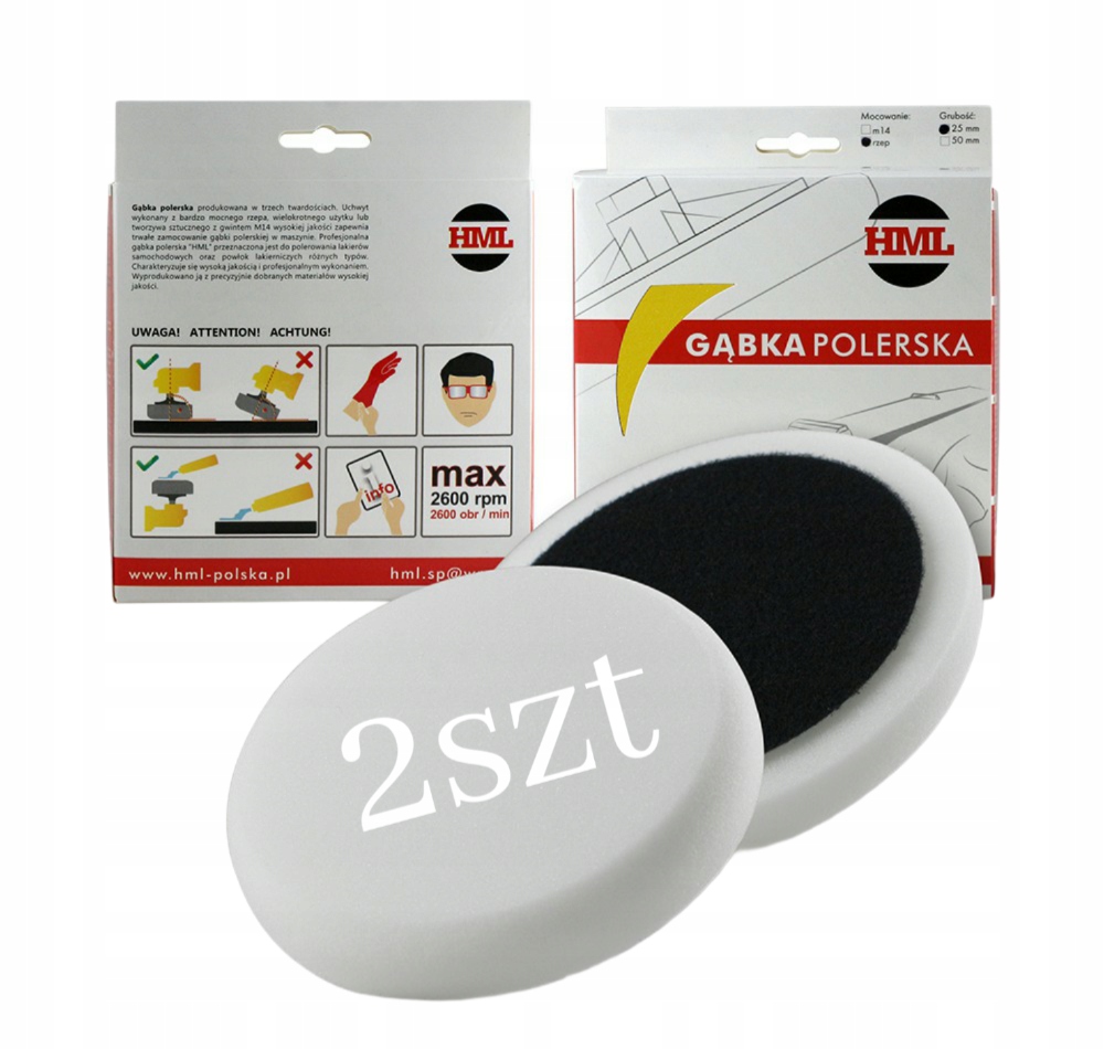 

Gąbka Polerska Biały 150mm mocowany na rzep 125mm
