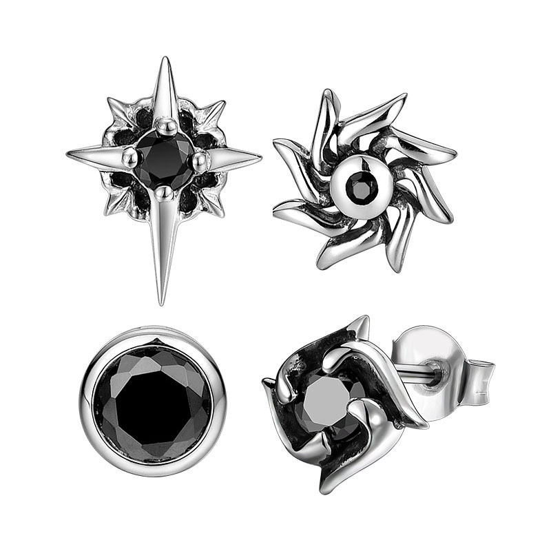 Men's earrings Polaris Combination S925