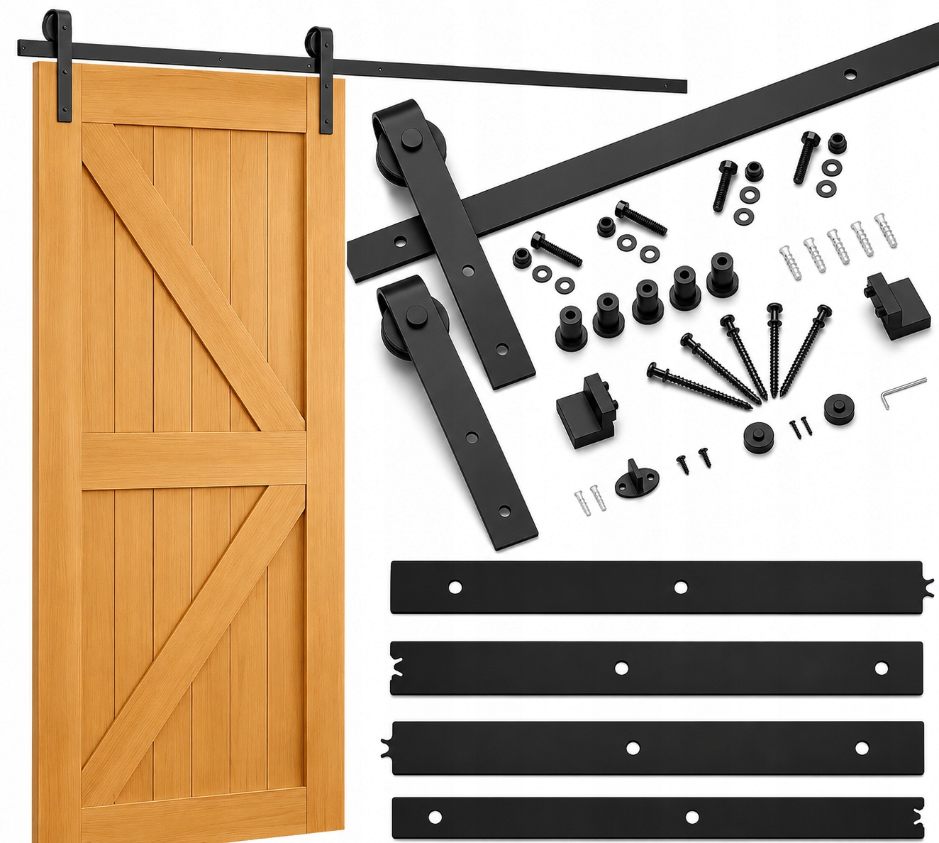 Systém Posuvných Dveří Loft Barn Door Retro Kolejnice 200 CM Komplet Sada