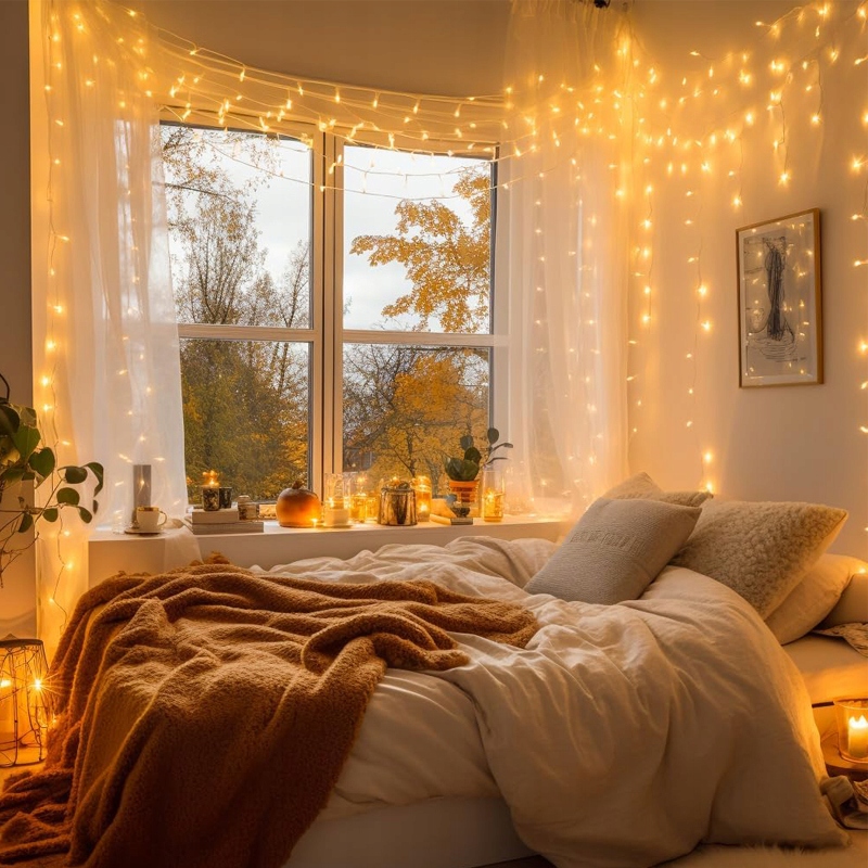 GIRLANDA LAMPKI OGRODOWE ŚWIATEŁKA ŁAŃCUCH ZEWNĘTRZNE 50M 500LED Zasilanie sieciowe