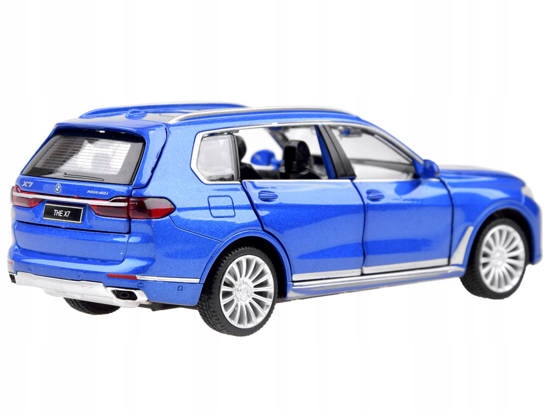 Zabawkowy samochodzik auto Suv BMW X7 1:32 autko metalowe zabawka niebieski Model BMW X7