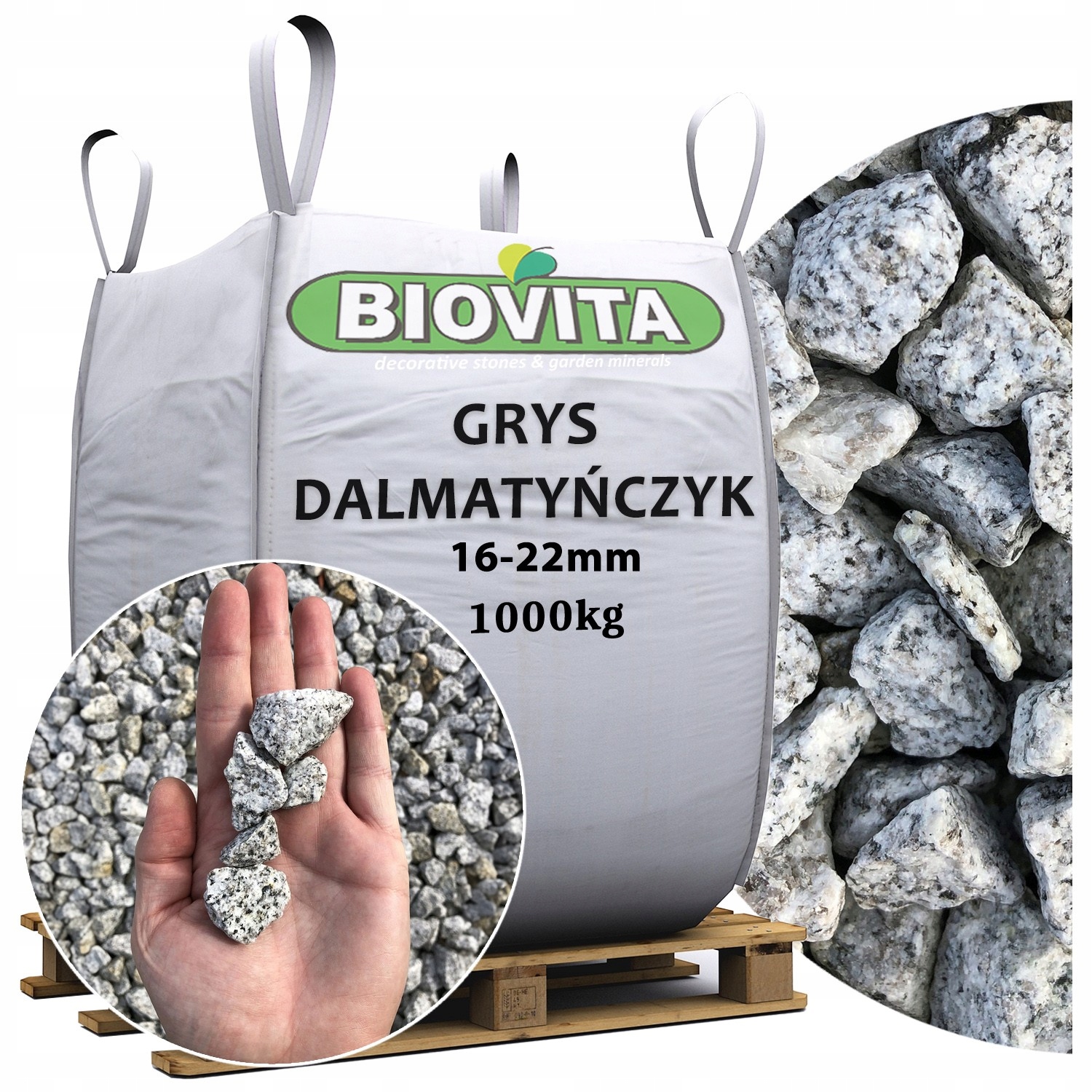 Grys granitowy DALMATYŃCZYK BIOVITA 16-22 mm 1tona