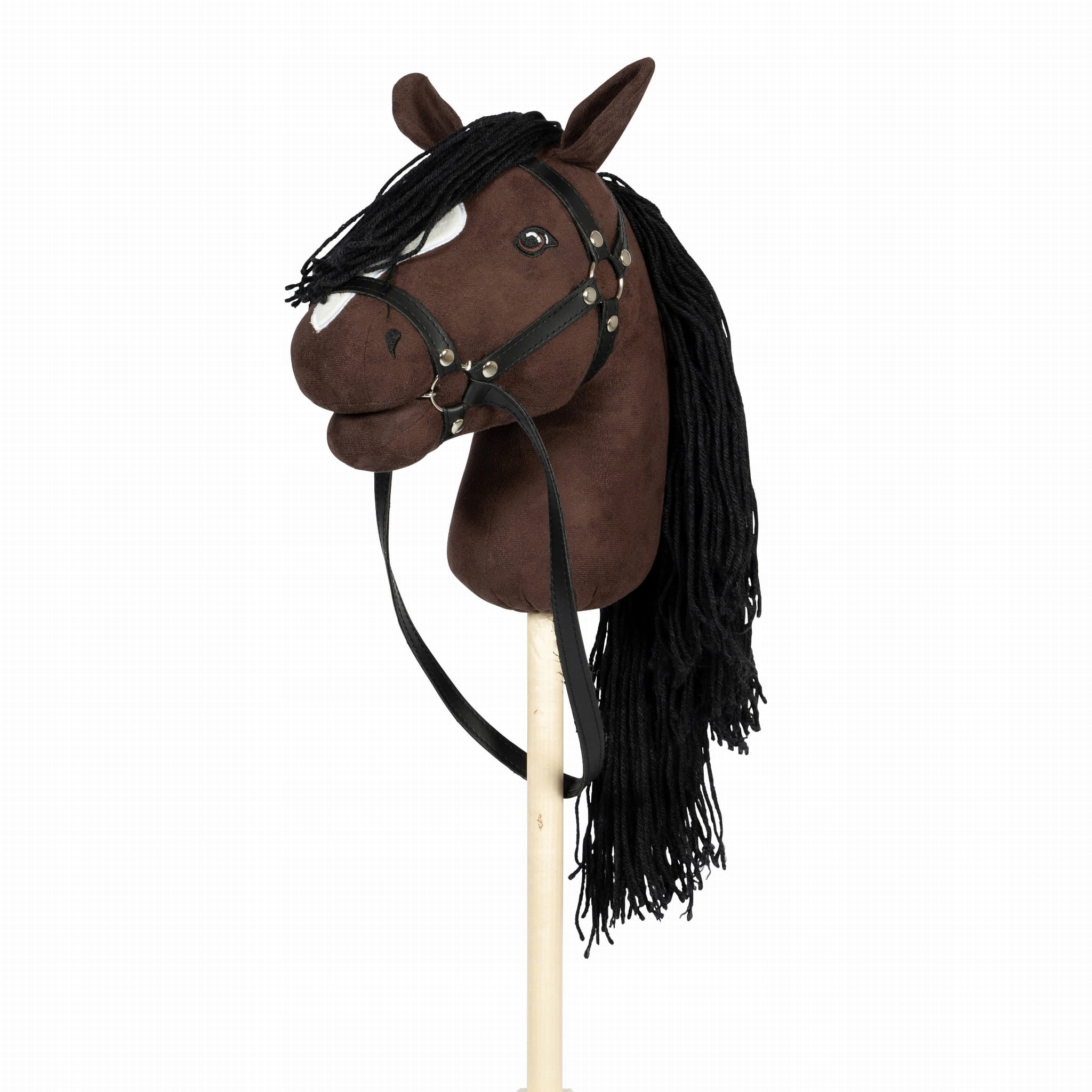 Astrup Hobby Horse Koń na kiju, brązowy z otwartą buzią Alicja