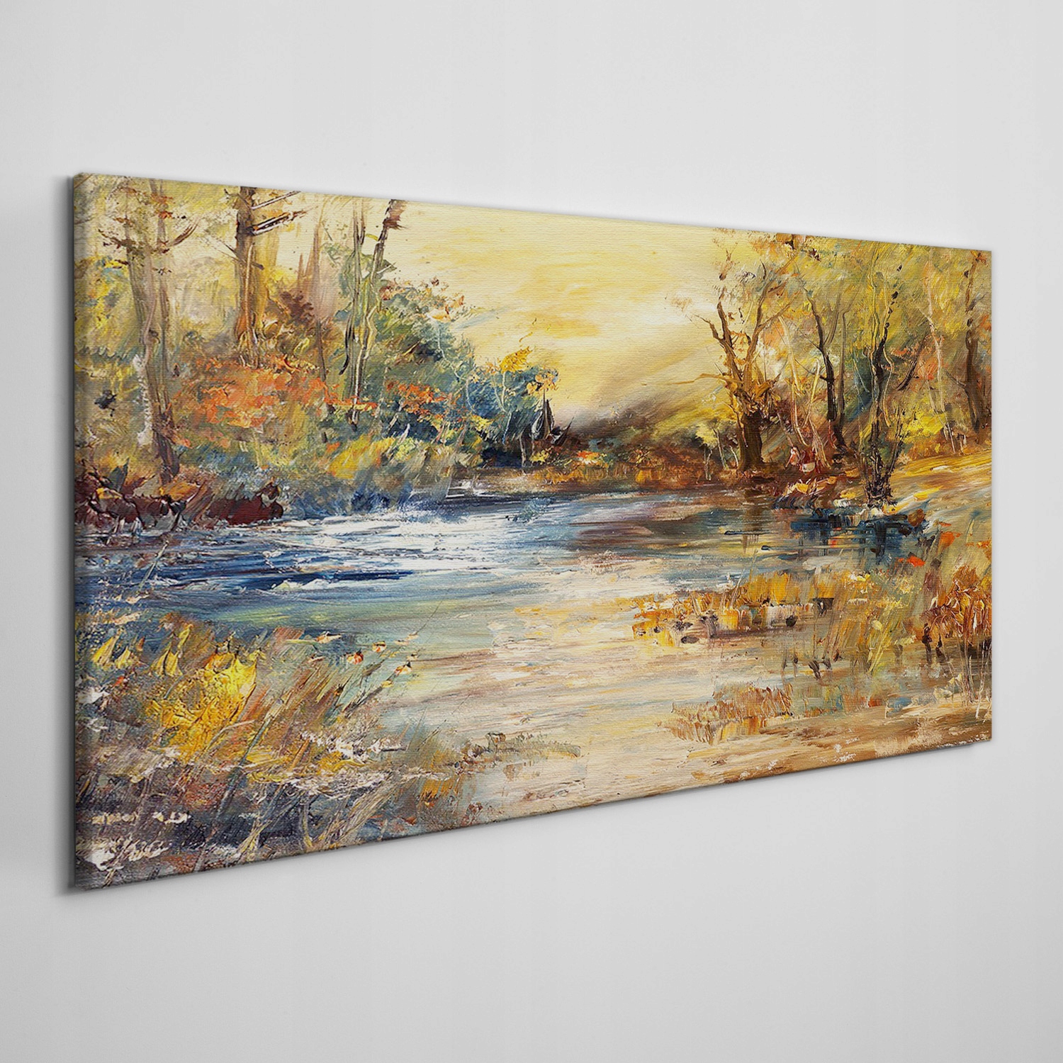 

Obraz na płótnie na ramie Jezioro las 140x70 cm