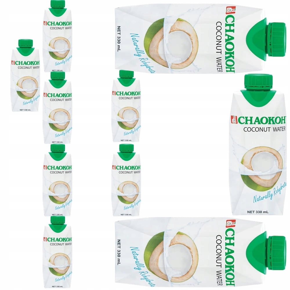 Levně 10x Zdravá Kokosová voda z kokosu 100% přírodní hydratace 330 ml Chaokoh