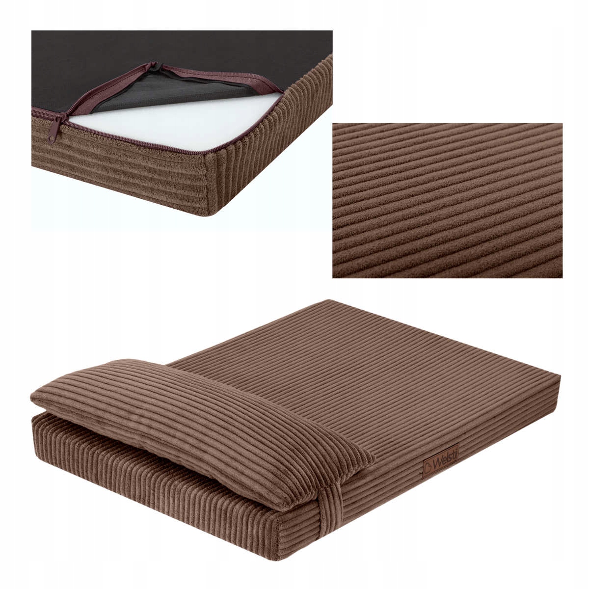 Levně Pelíšek pro psa matrace postel Welsti 100x70 manšestr potah polštář