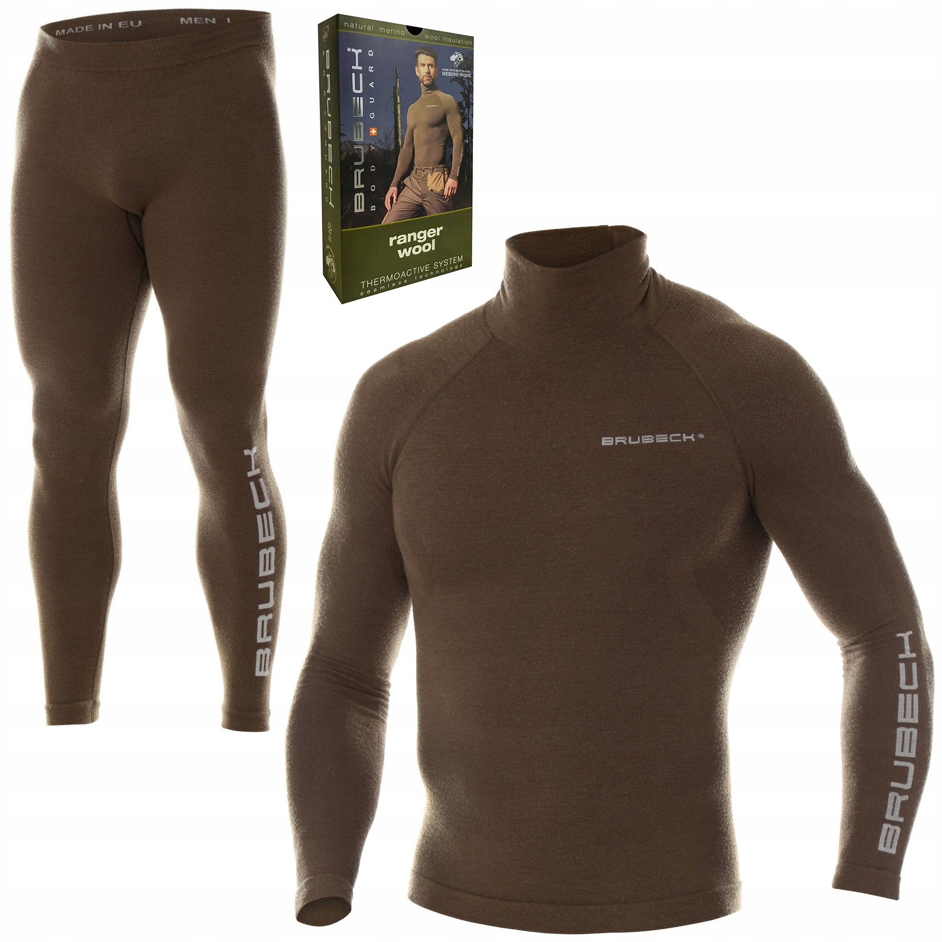 Vlněné Spodní Prádlo Brubeck Ranger Merino Wool Pánský termoaktivní komplet XXL