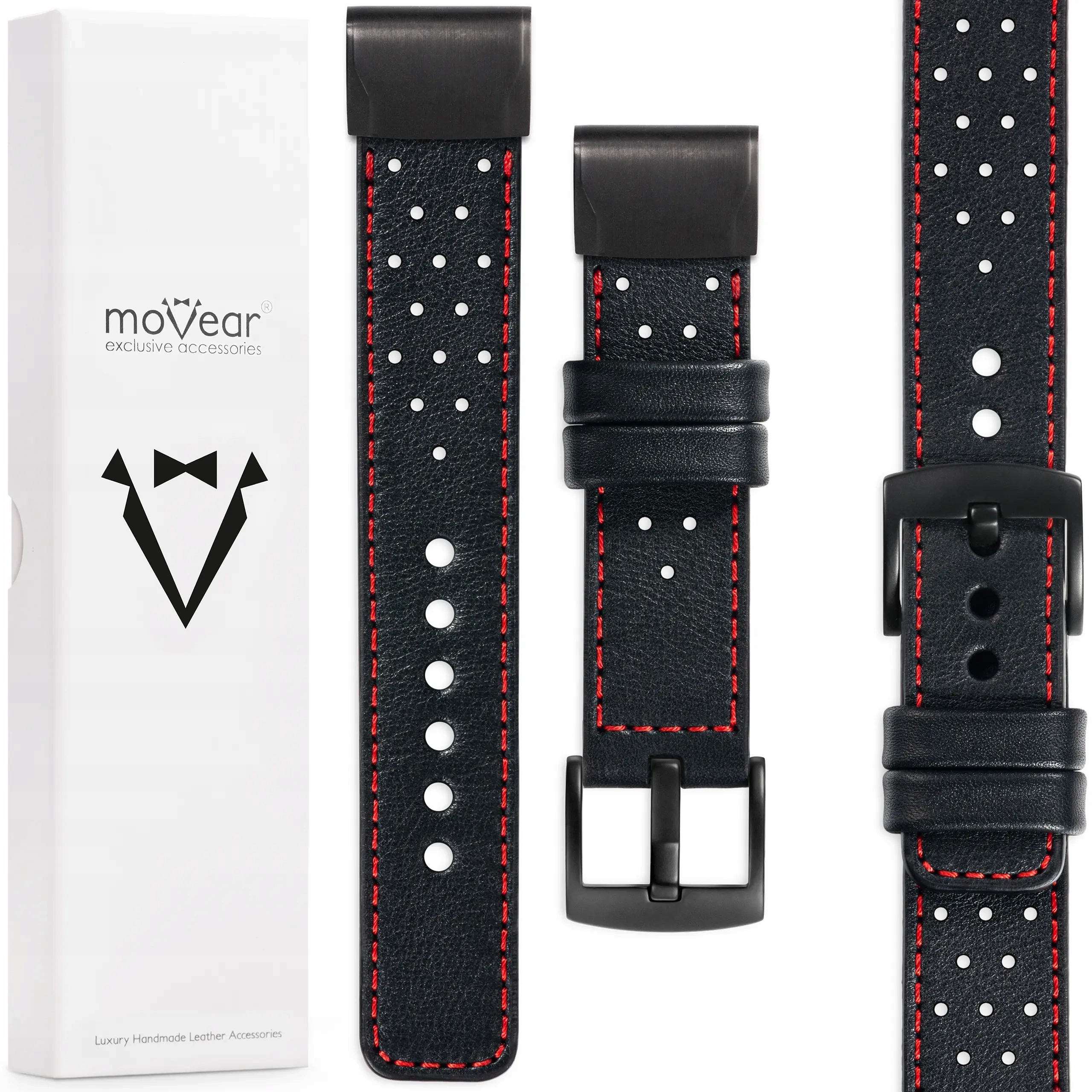 Kožený řemínek pro Garmin Fenix 8s 7s 6s 5s QuickFit 20 kůže Movear