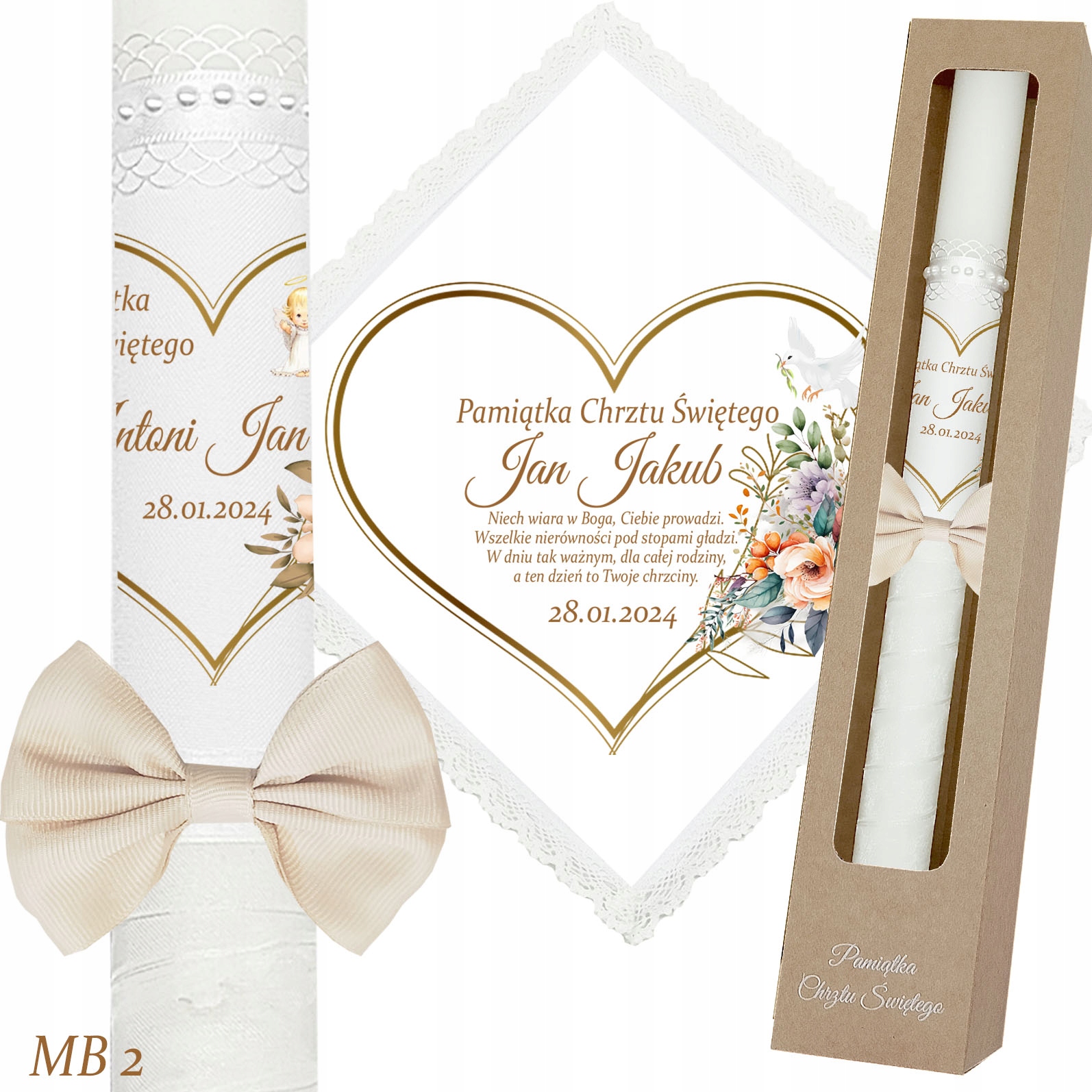 ŚWIECA NA CHRZEST SZATKA DO CHRZTU IMIĘ PUDEŁKO Rodzaj świeca
