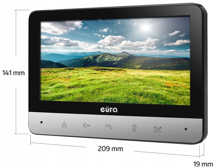 WIDEODOMOFON VIDEODOMOFON DOMOFON DWURODZINNY RFID Kolor czarny