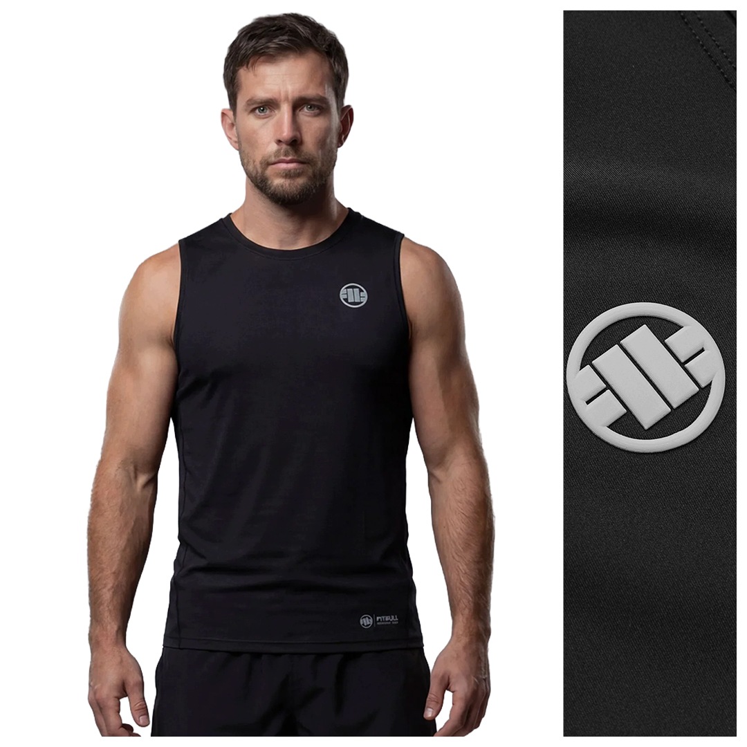 Pánský tank Top Mesh s logem Pit Bull „runway“ – černý, velikost M