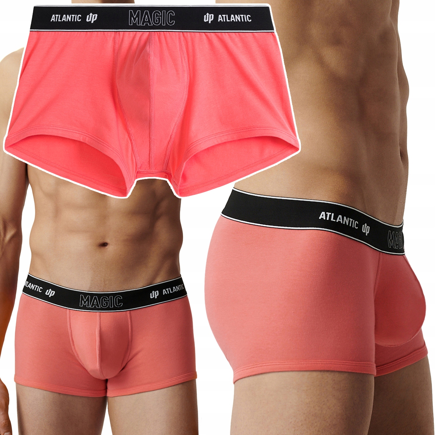 Pánské Boxerky Push-up Atlantic Magic Pocket Efekt Zvětšení L