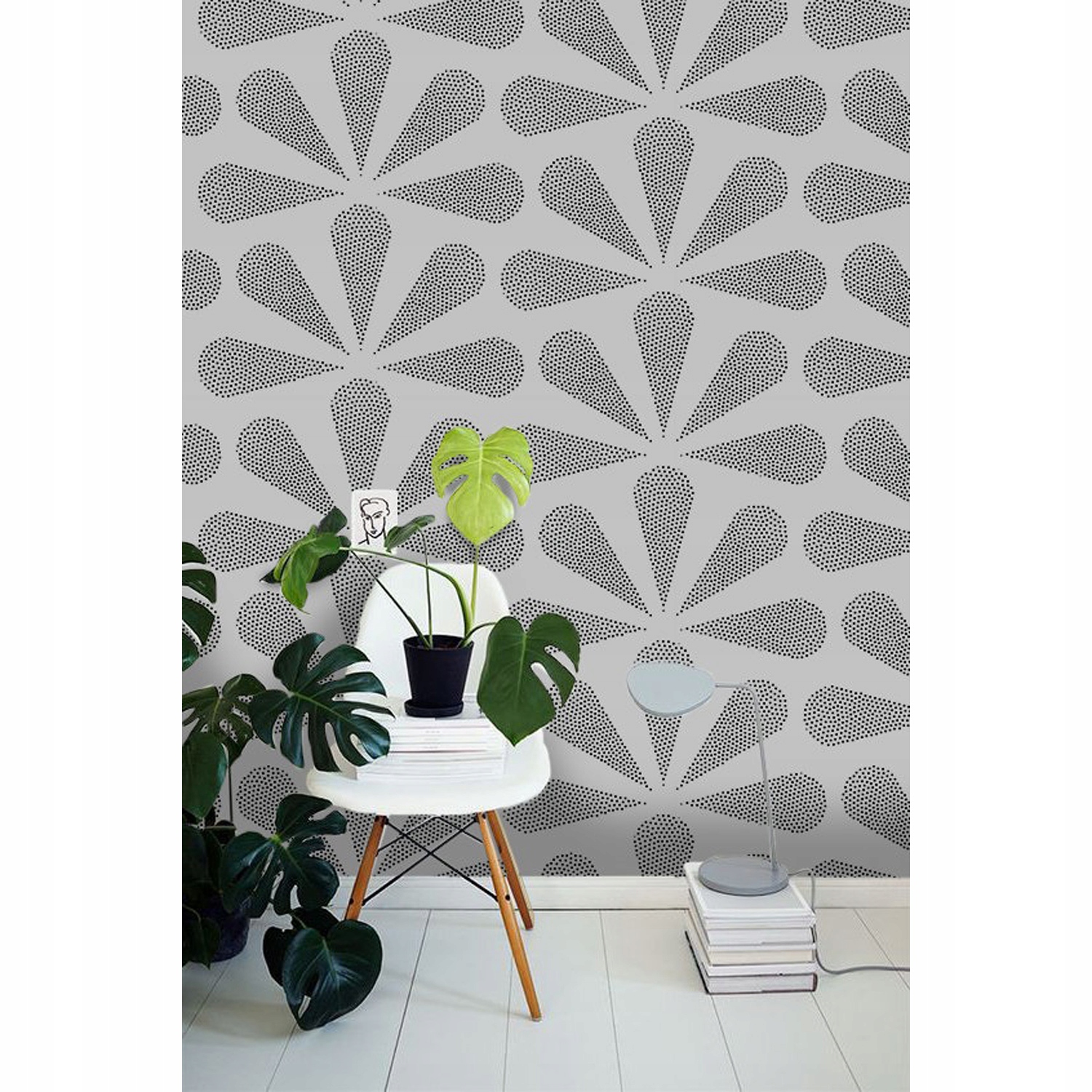 

Flizelina tapeta Retro czarno-szary wzór 104x70cm