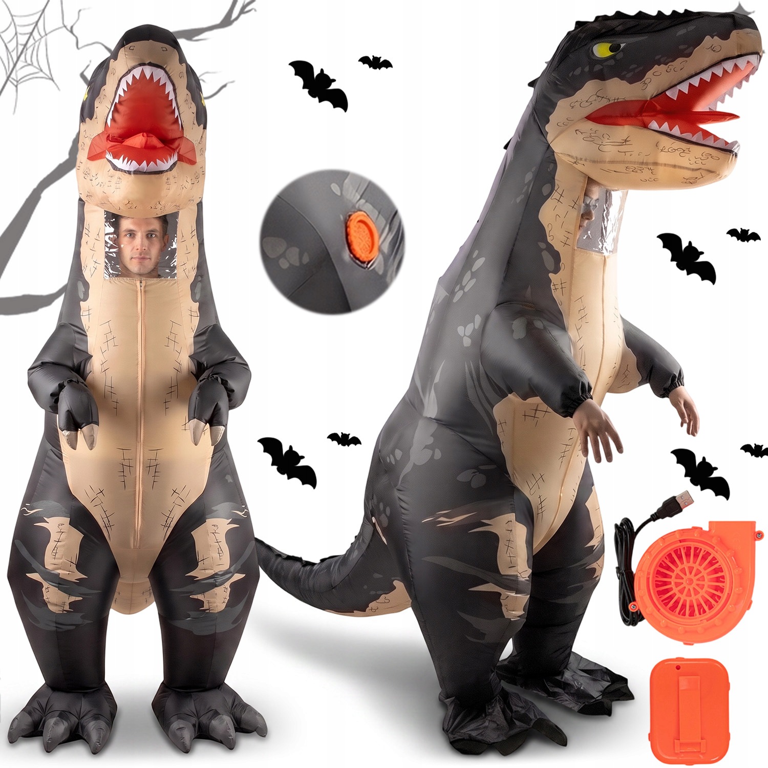 Dinosaurus T-rex Nafukovací Kostým Gigant Nafukovací Převlek Dospělý XXL