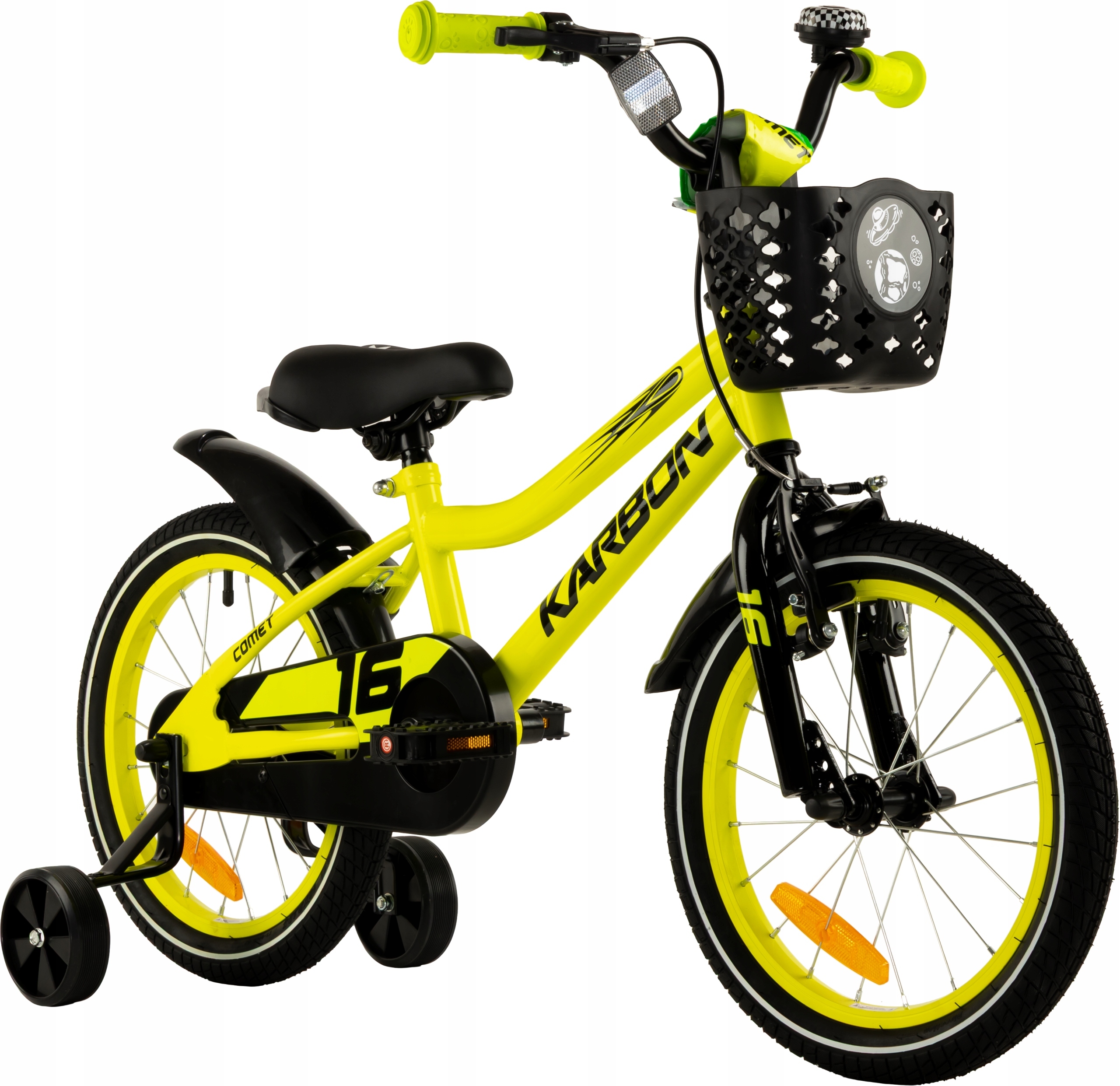Rowerek Dziecięcy 16 Comet Limonka B16KA740902C Karbon