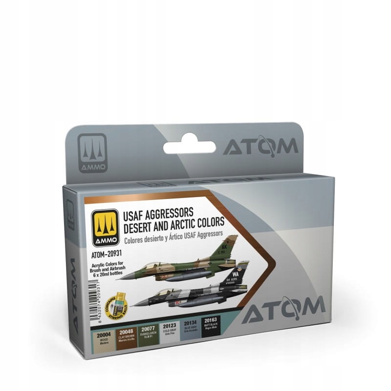 Ammo Mig 20931 Sada barev Atom Usaf Aggressors Desert and Arctic barvy