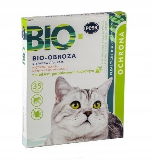 

Obroża Bio Eko Pess na pchły kleszcze dla kota