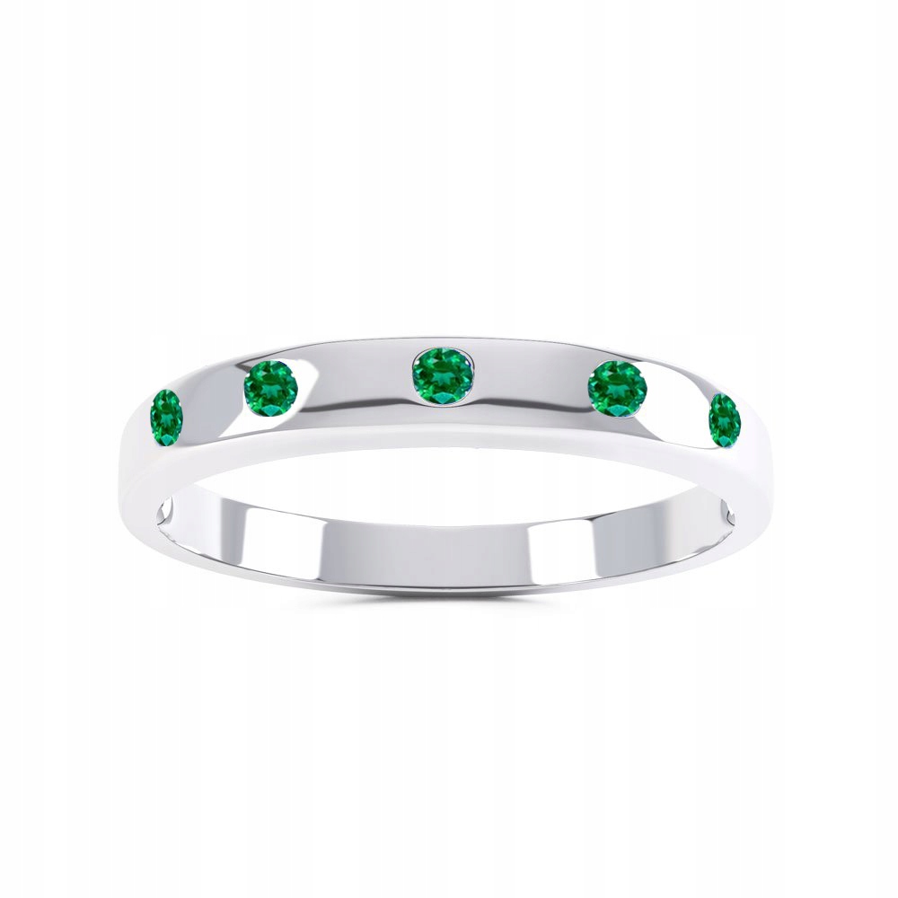Stříbrný prsten se smaragdy