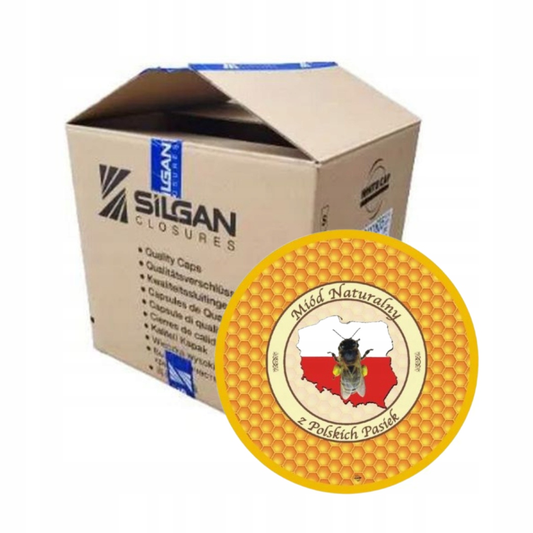 Zakrętki Przykrywki Wieczka fi 82 Zakrętki fi 82 do miodu Mapa Karton