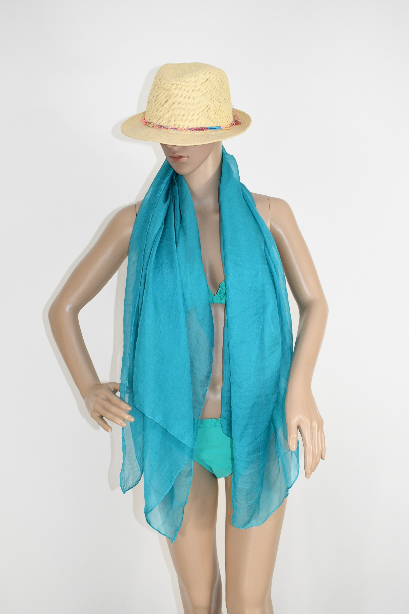 pareo NARZUTKA jedwabna DUŻA CHUSTA - 150 x 100 CM Materiał dominujący jedwab syntetyczny