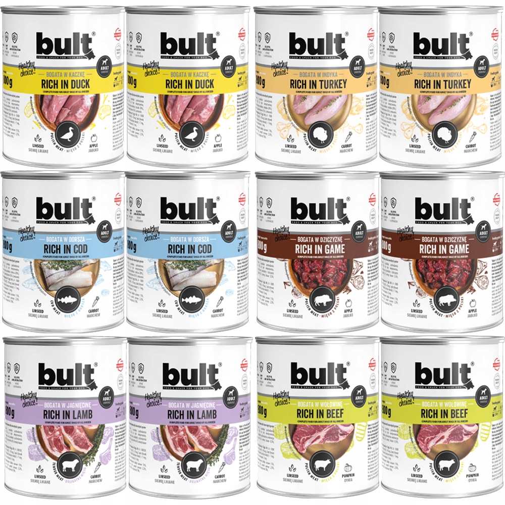 Vlhké krmivo Bult MIX Chutí 12x800g