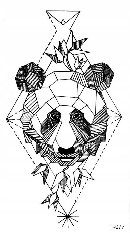 

Tatuaż Zmywalny tymczasowy panda geometryczna