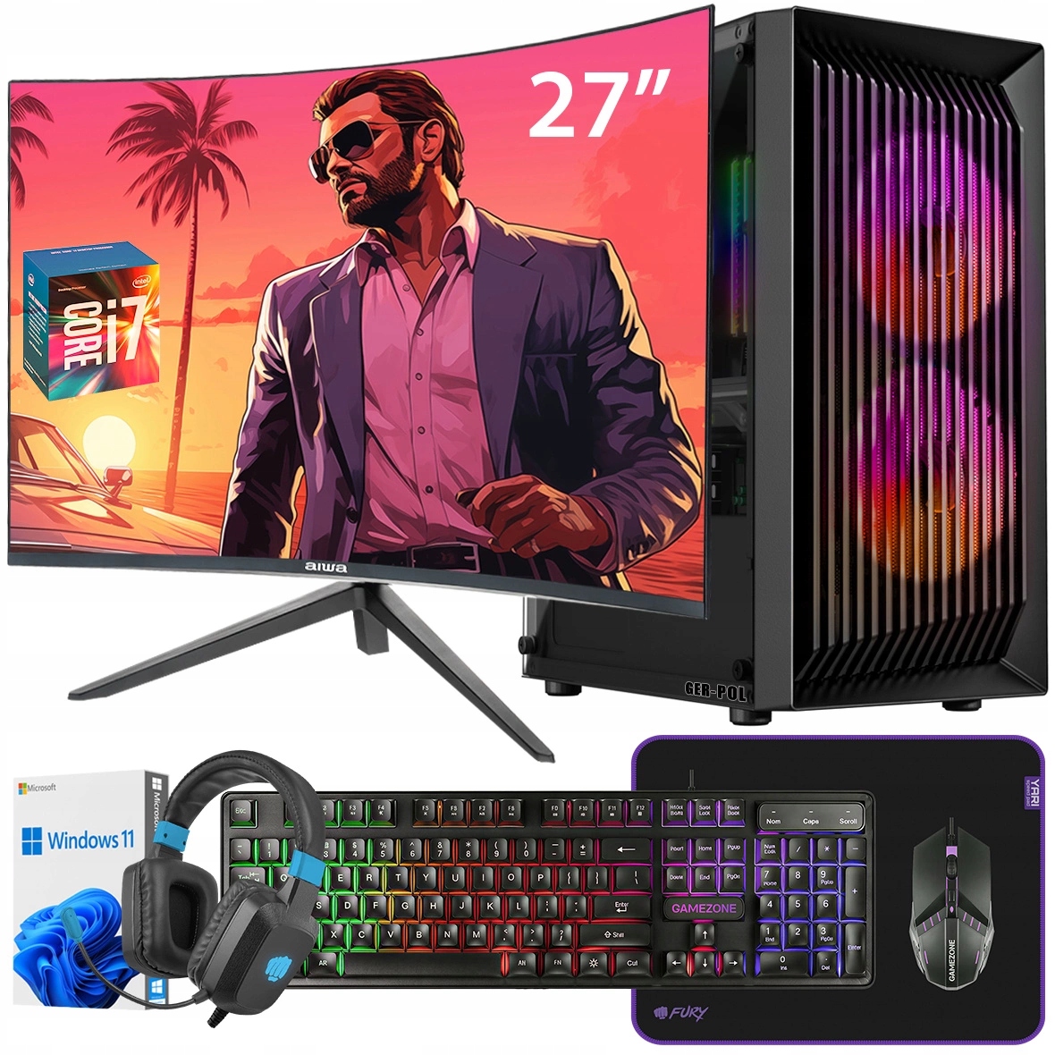 Počítač I7 Rtx 3060 32GB Ram Ssd 1TB Monitor 27 Rgb Windows 11