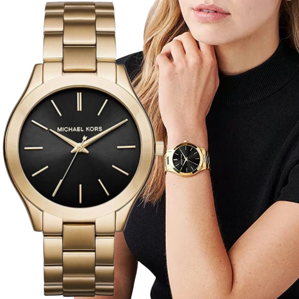 Dámské hodinky Michael Kors MK3478 Slim Runway, zlatý nápad na dárek