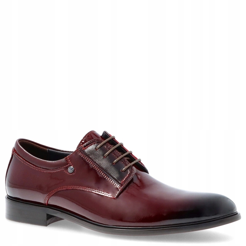 Lakované pánské polobotky John Doubare C253-129-A407 Bordové 44
