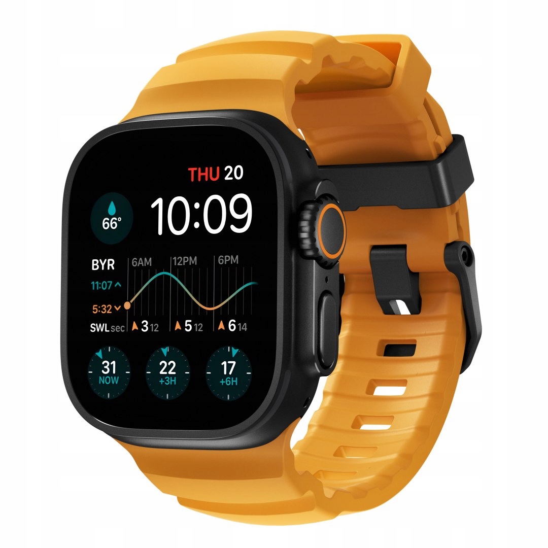 Nomad Rocky Point Band – remienok pre Apple Watch 46 mm/49 mm s Fkm a titánom