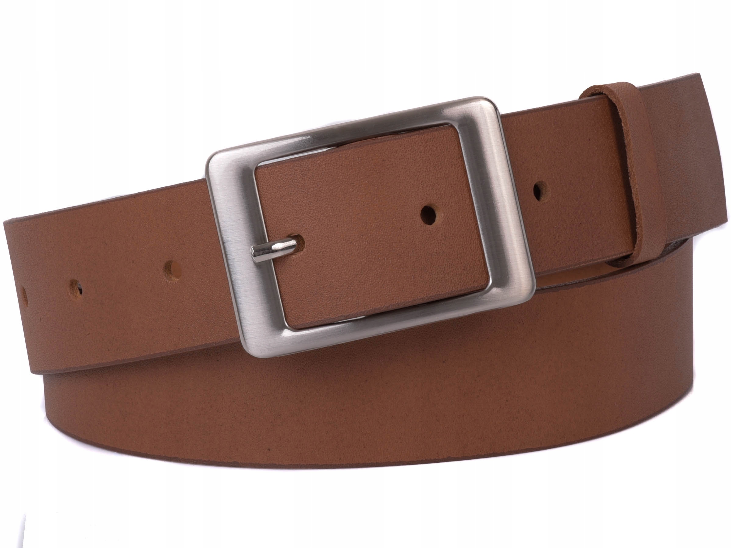 

Damski Skórzany pasek 4cm Karmelowy |100obw