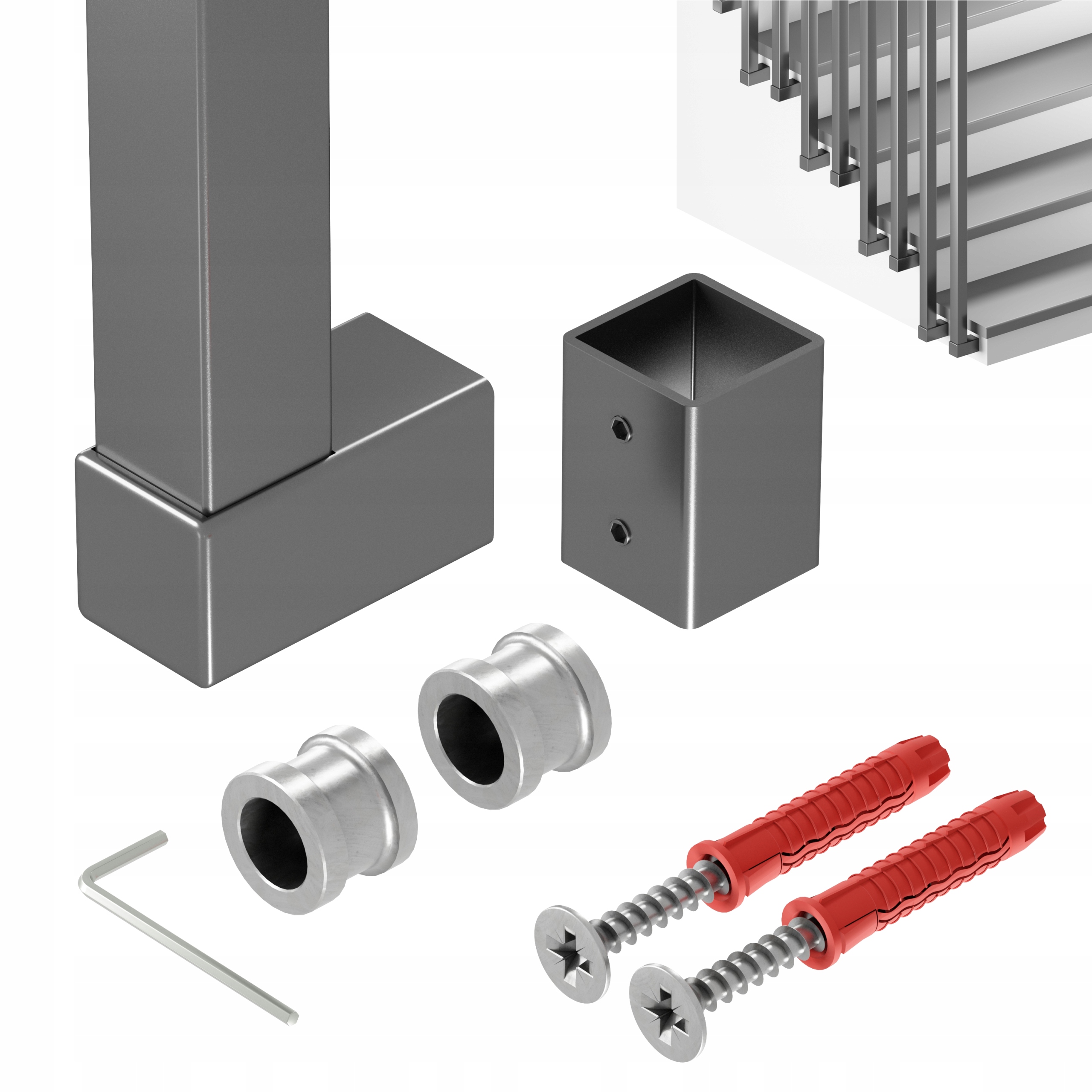 Zábradlí Na Schody Barierka Sloupek Grafit 25x25 mm 400 cm Harfa Soho