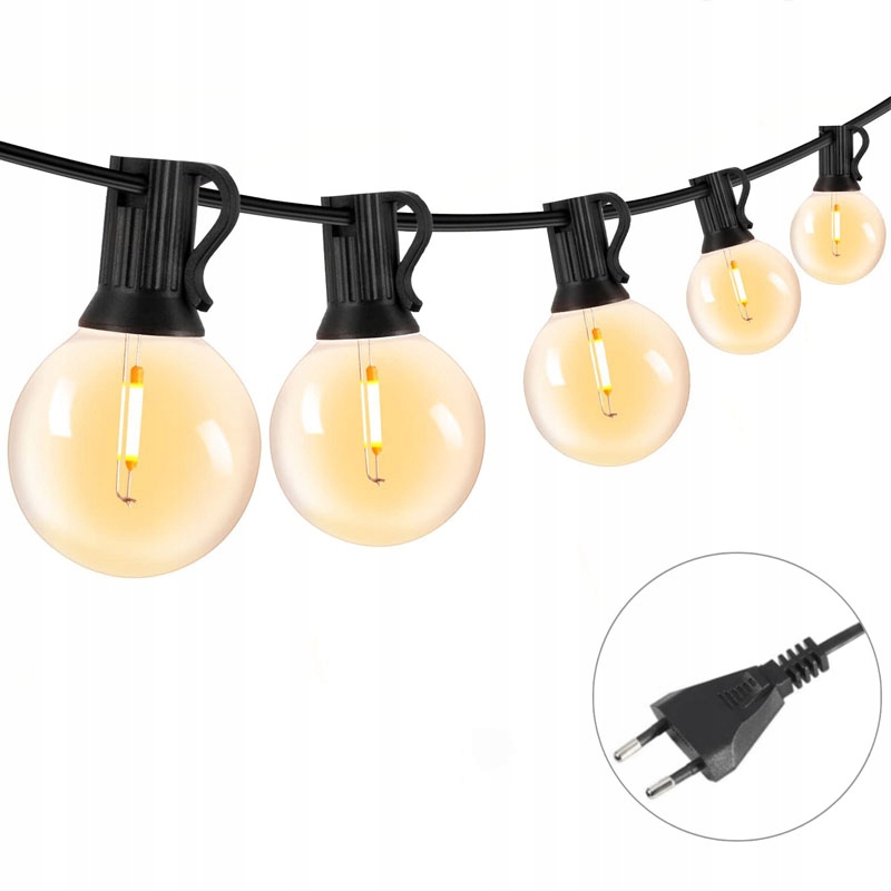 Zahradní Balkonová Led Světelná Girlanda 15M 52xŽÁROVKA G40 1W