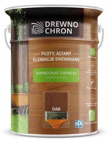 Impregnat do drewna Drewnochron Express Dąb 4,5 L szybkoschnący