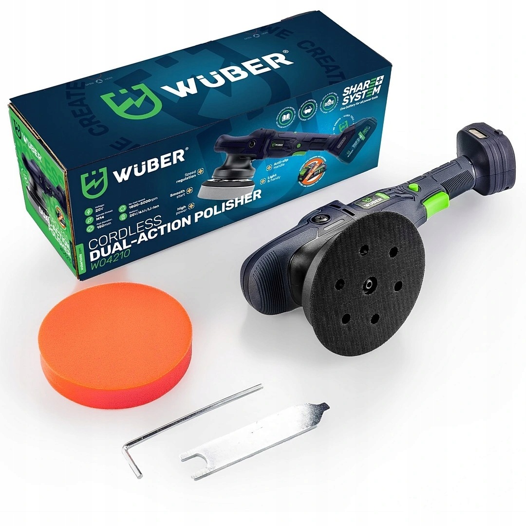 Akumulátorová excentrická leštička Wuber W04210, 20 V, 150 mm