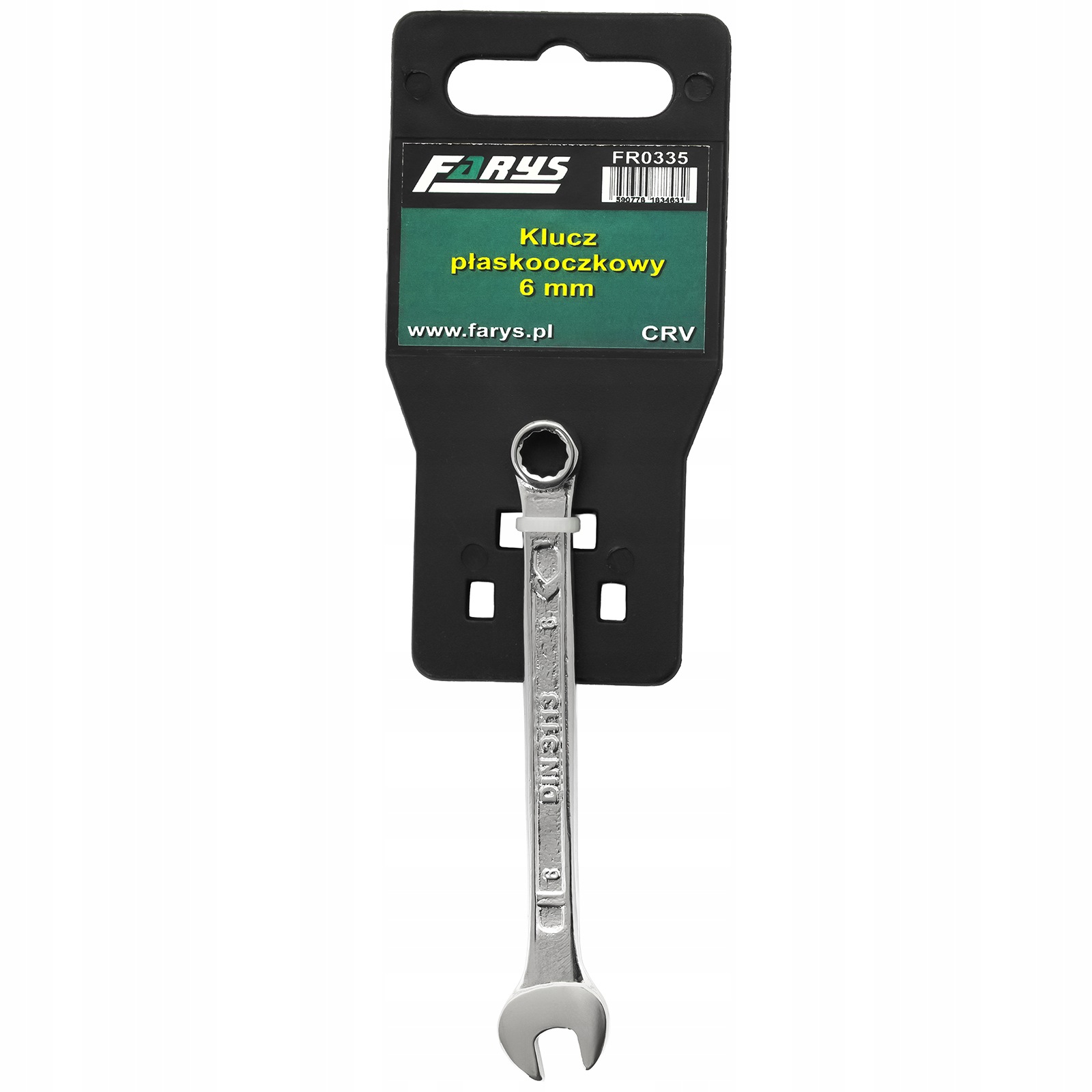 Klucz Płasko-oczkowy Płaski Oczkowy Ręczny 6mm CrV Stalowy Chrom FR0335
