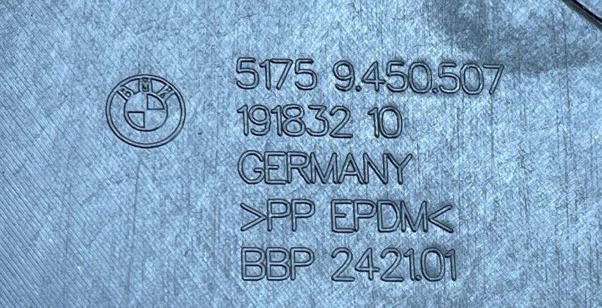 BMW X1 U11 MINI U25 cover chassis rear part left 9450507