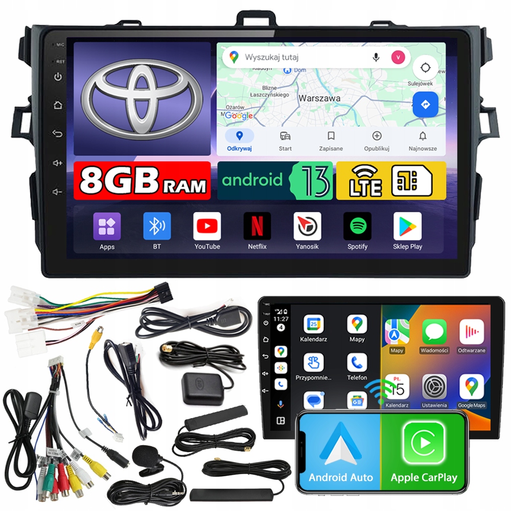 Autorádio Ncs ZQ9 Toyota Corolla E15 2007-2014 Android 8GB Lte
