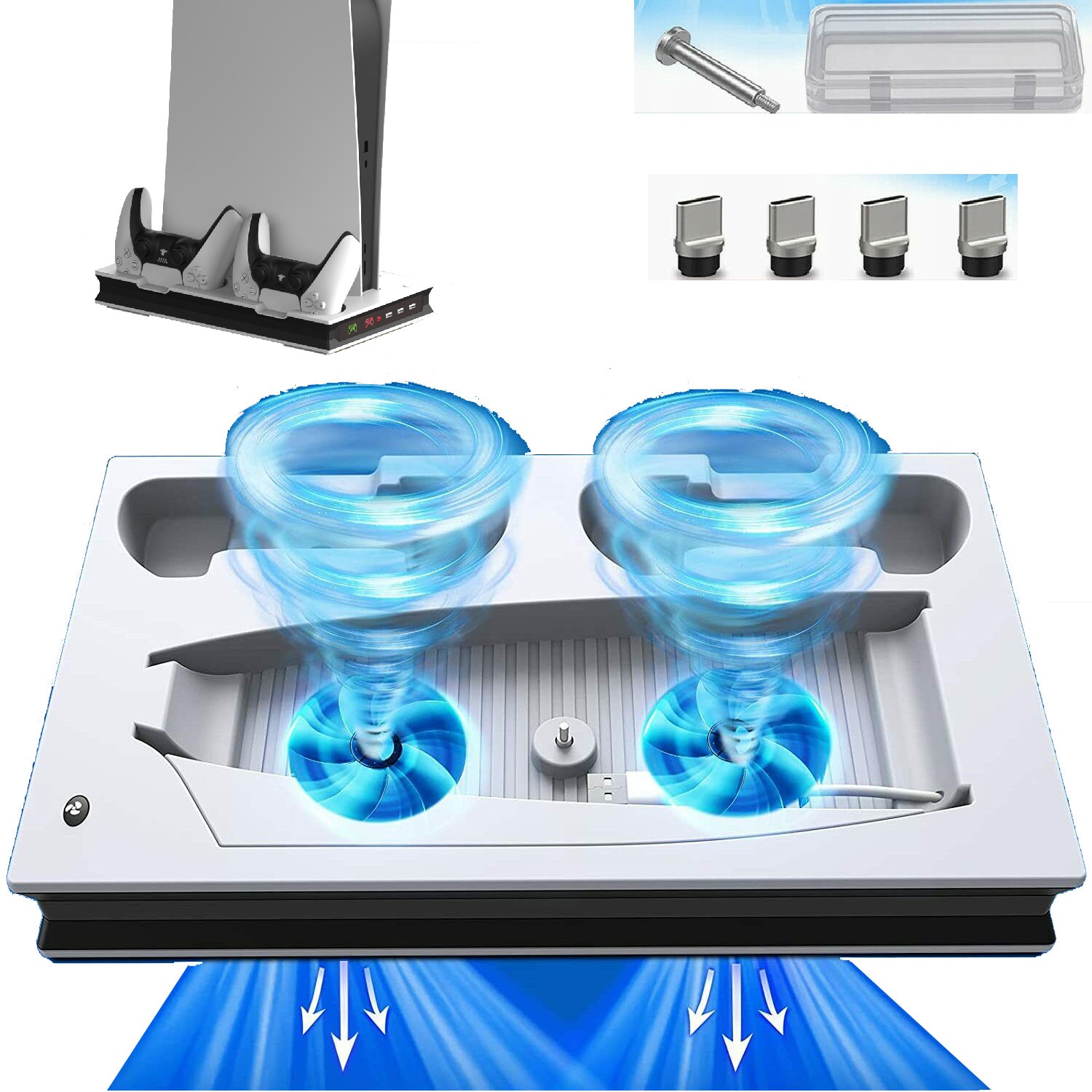 Stacja Ładowarka Pady Podstawka Chłodząca 2w1 Stacja Dla PS5 Padów