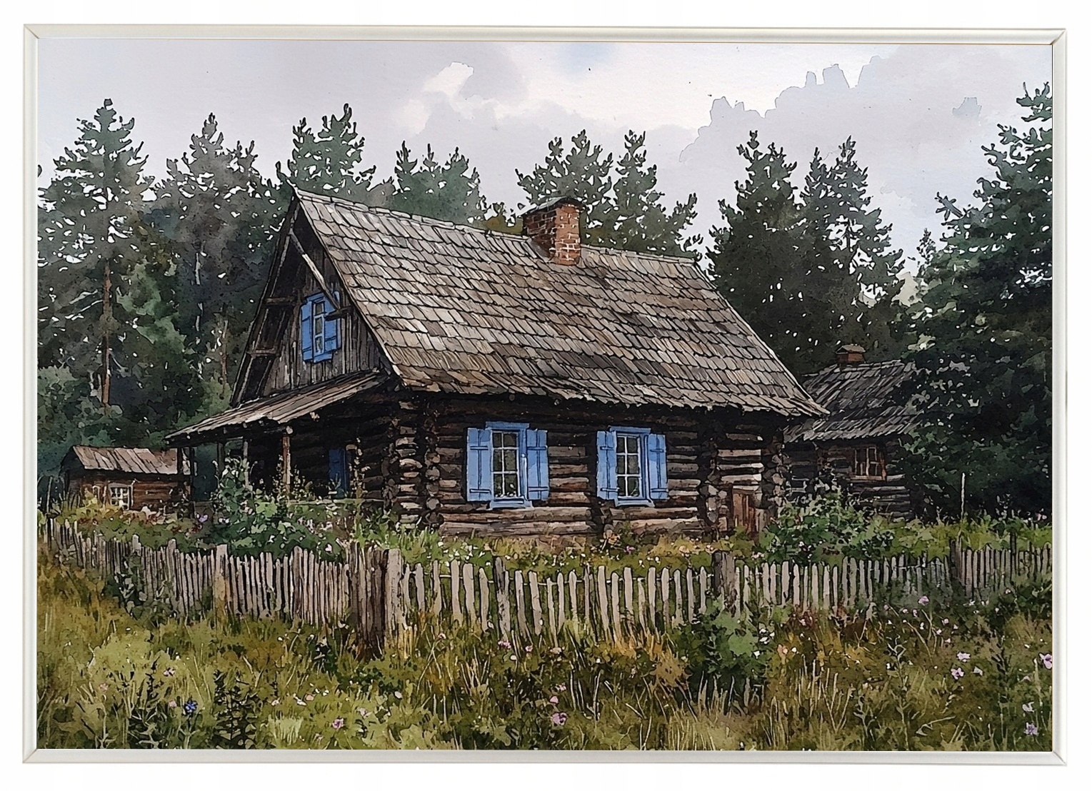 Plakát Rámeček Aluminium Krajina Podlasie Vesnice Skanzen Dům Chata Zahrada 100x70