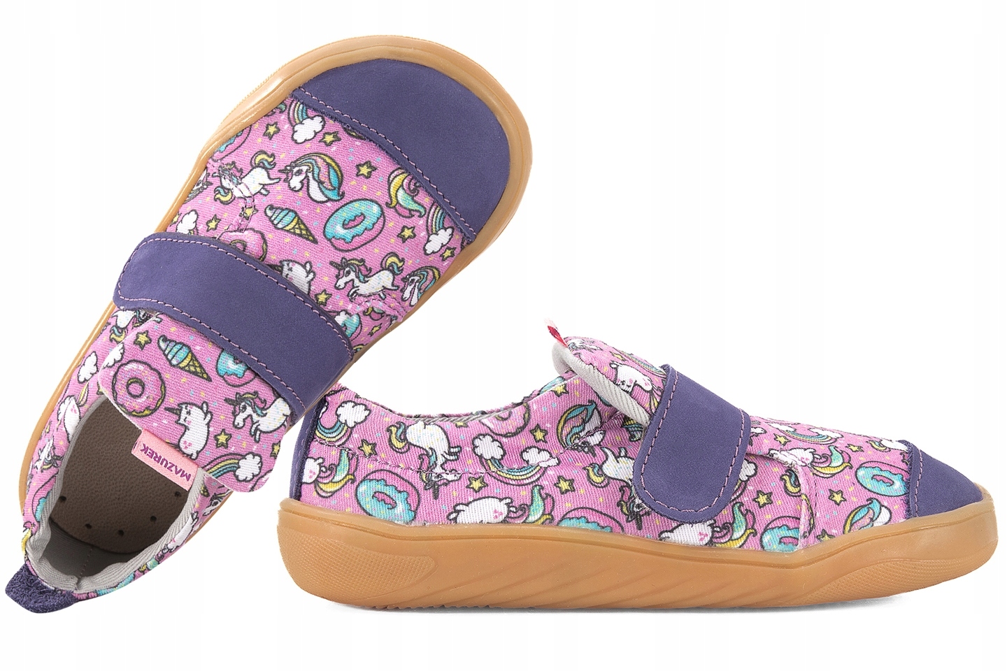 Mazurek Softex Unicorn Barefoot Skórzano-tekstylne Półbuty Kapcie Papcie 27