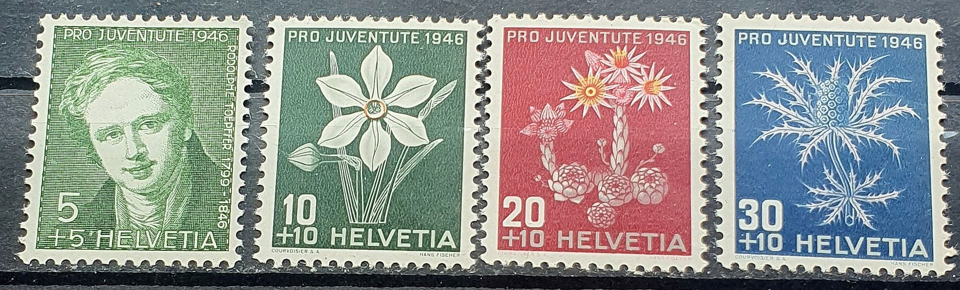 SZWAJCARIA TEMAT KWIATY * 1946 MI 475-478