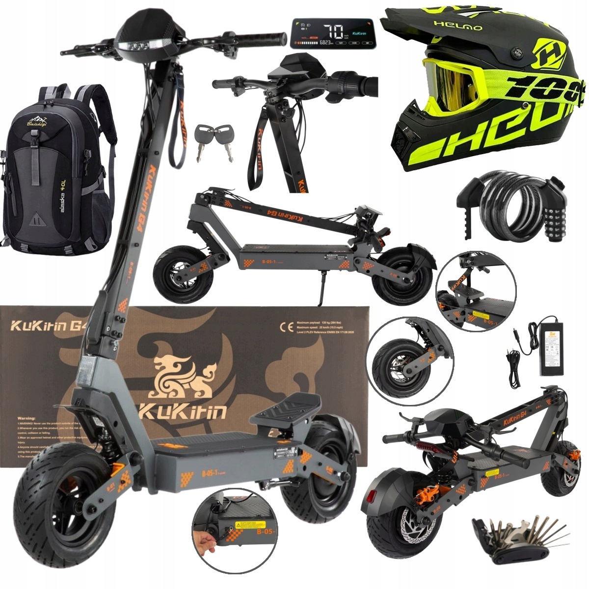 KuKirin G4 Pojazd elektryczny 2400W 60V 20Ah 70KM/H 75KM 11"