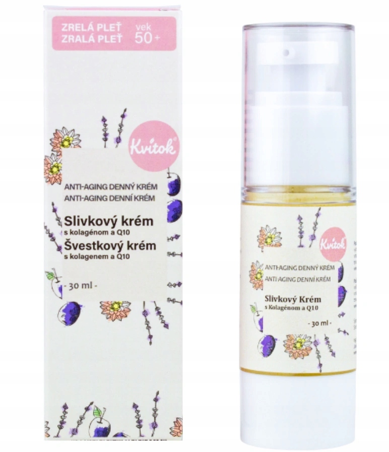 Kvitok Švestkový denní krém s kolagenem a Q10 50+ 30 ml