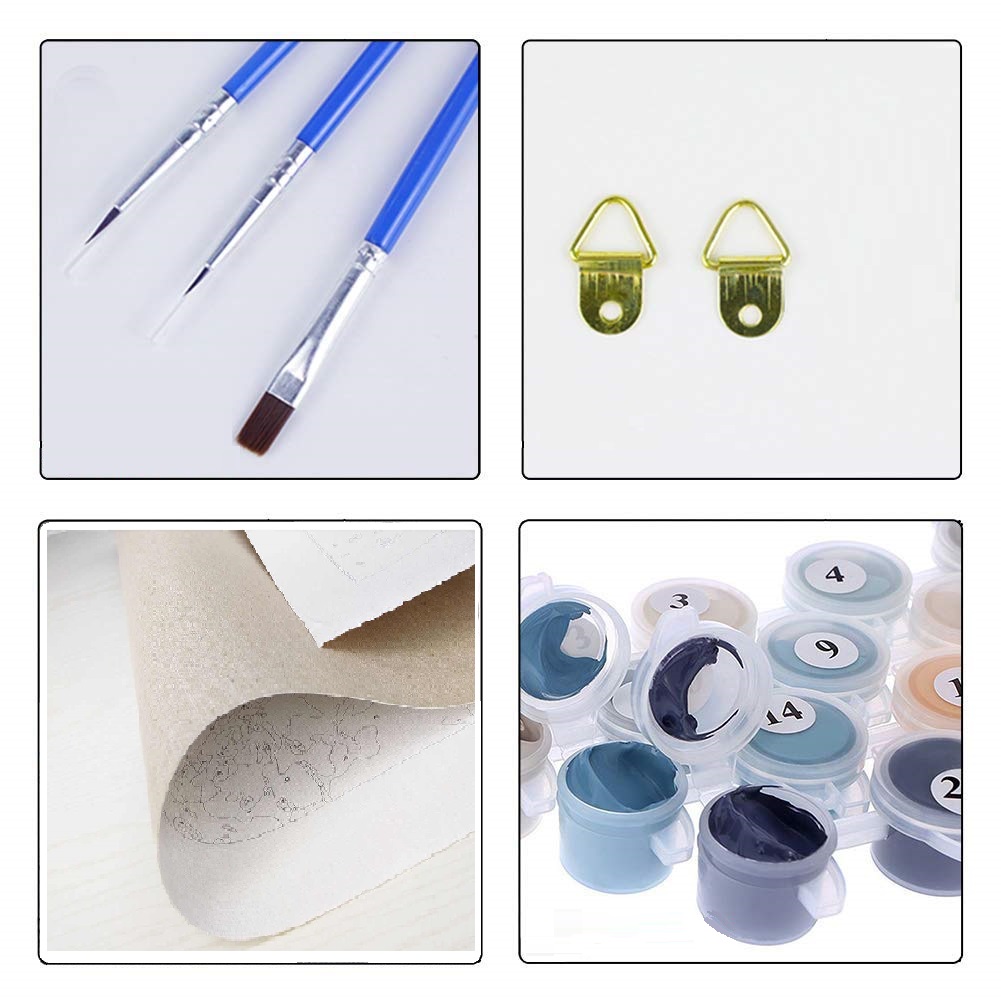 Obraz Malowanie po numerach zestaw 40x50 - Randka kieliszki Temat weduta (pejzaż miejski)