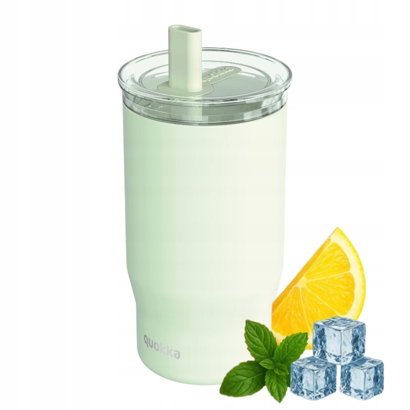 Kubek Termiczny ze Słomką Quokka Mist na Kawę Bpa Free z Rurką Green 720ml